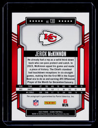 2023 Panini Score Football Jerick McKinnon #130 Autograph Chiefs - back