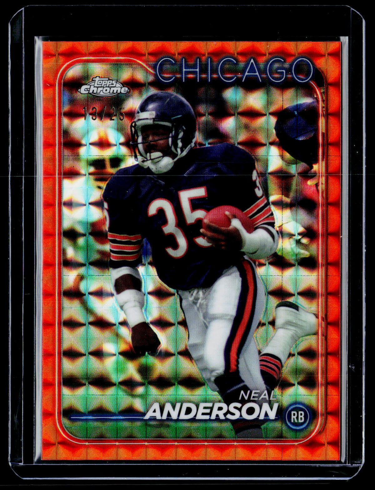 2024 Topps Chrome Neal Anderson #25 Orange Refractor /25 Chicago Bears - front