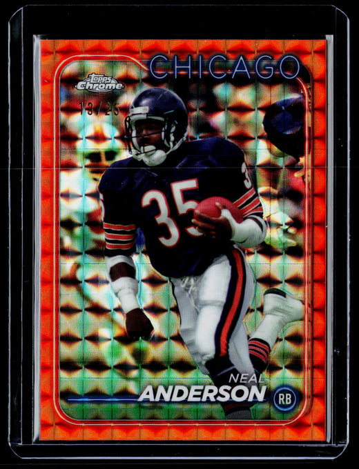 2024 Topps Chrome Neal Anderson #25 Orange Refractor /25 Chicago Bears - front