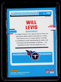 2023 Panini Donruss Optic Rated Rookie Will Levis #298 Green Shock - back