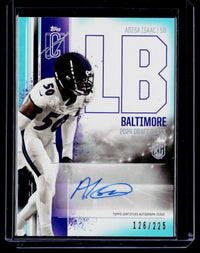 2024 Topps Signature Class Football Adisa Isaac Rookie Class Auto Variation Teal RCA-AI /225 - front