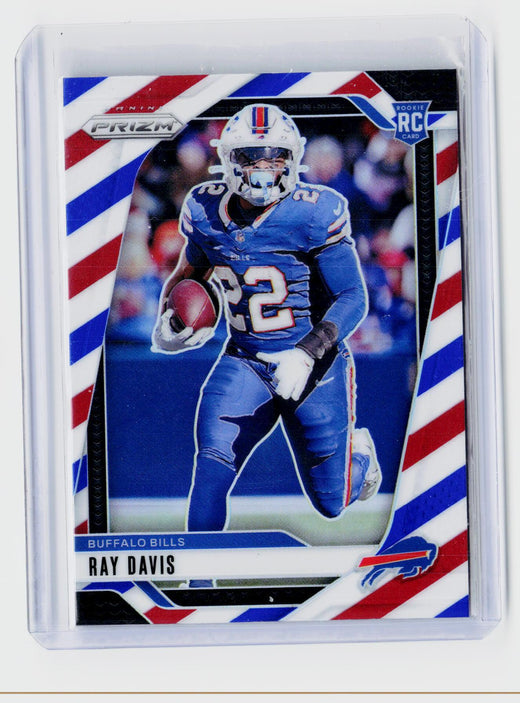 2024 Panini Prizm Football Red White and Blue Prizm Ray Davis RC #382 Buffalo Bills - front