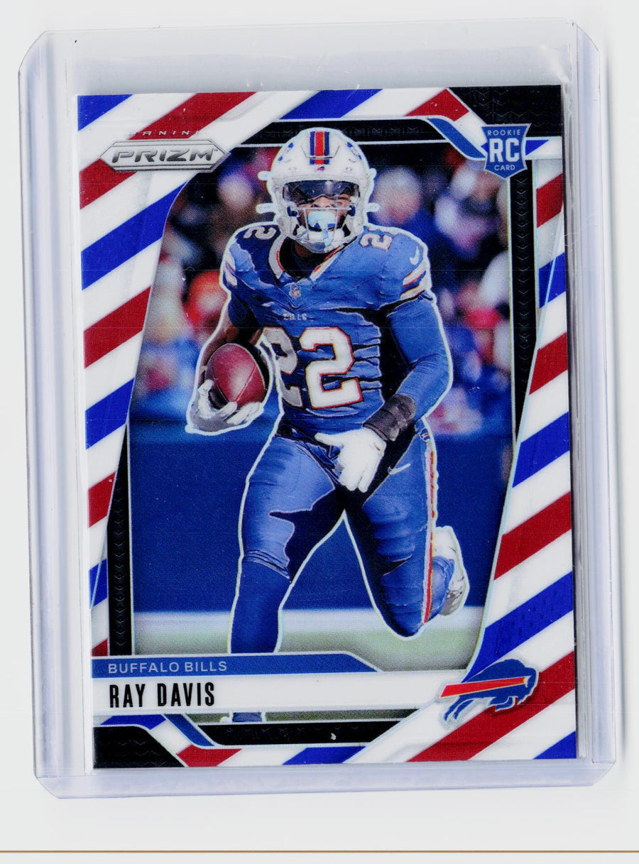 2024 Panini Prizm Football Red White and Blue Prizm Ray Davis RC #382 Buffalo Bills - front
