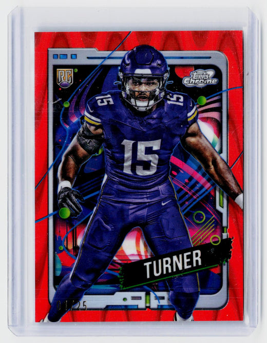 2024 Topps Chrome Football Dallas Turner Orange Refractor Rookie RC #161 /25 - front