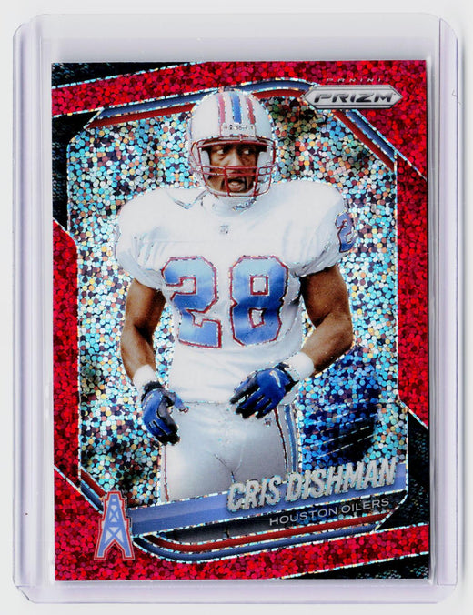 2025 Panini Prizm Football Cris Dishman Red Disco Prizm #229 Houston Oilers - front