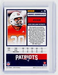 2025 Panini Score Football Andres Borregales Stars RC #76 28/499 - back