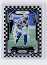 2023 Panini Prizm Football Julius Brents Rookie Black and White Checkerboard Prizm #346 - front