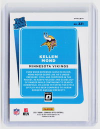 2021 Panini Donruss Optic Football Kellen Mond Rated Rookie #221 Minnesota Vikings - back