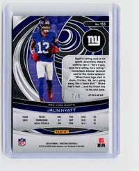 2023 Panini Spectra Football Jalin Hyatt Rookie #155 Serial-Numbered 7/8 - back