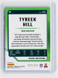 2024 Panini Donruss Optic Tyreek Hill Green #123 /300 Miami Dolphins - back