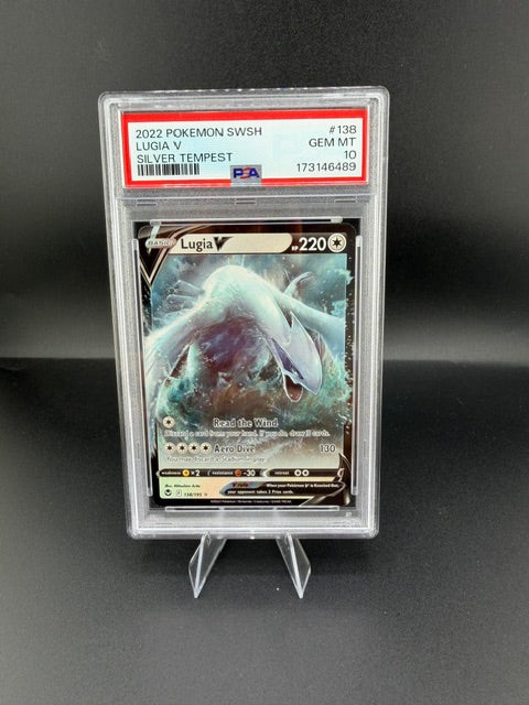 2022 Pokémon Sword & Shield Silver Tempest Lugia V #138 PSA 10 - front