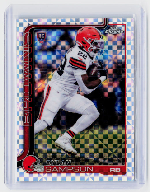 2025 Topps Chrome Football Dylan Sampson RC Geometric Refractor #308 - front