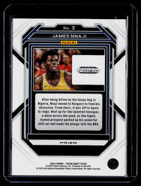 2023 Panini Prizm Draft Picks James Nnaji #3 Red Ice Rookie - back