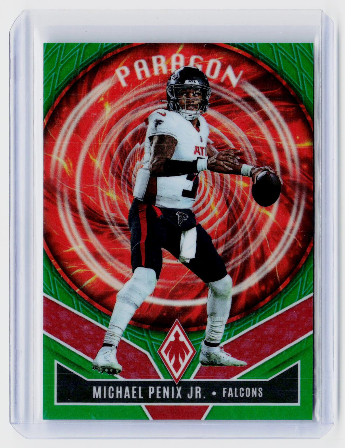 2025 Panini Phoenix Football Michael Penix Jr. Green #17 /99 Atlanta Falcons - front