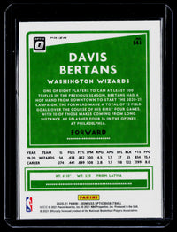 2020-21 Panini Donruss Optic Basketball Davis Bertans #141 Washington Wizards - back