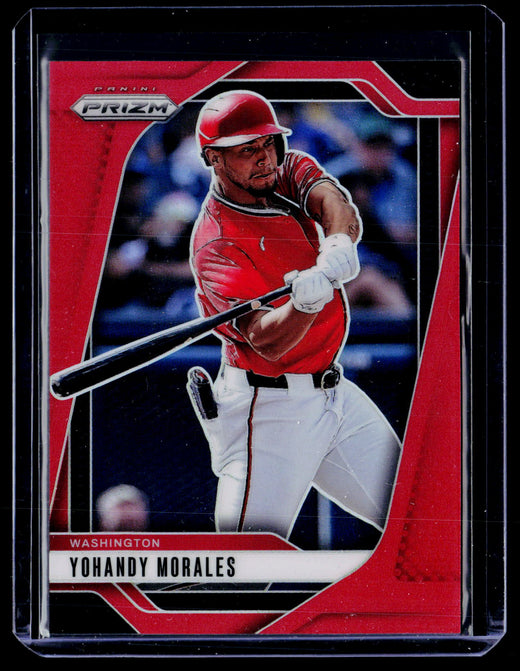 2025 Panini Prizm Baseball Yohandy Morales Red Prizm #190 /299 - front