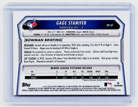 2026 Bowman Gage Stanifer 1st Bowman Purple Toronto Blue Jays BP-37 - back