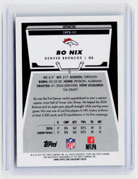 2025 Topps Chrome Football Bo Nix 1975 Topps Refractor #1975-11 Denver Broncos - back
