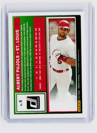 2025 Panini Donruss Albert Pujols #6 St. Louis Baseball Card /250 - back