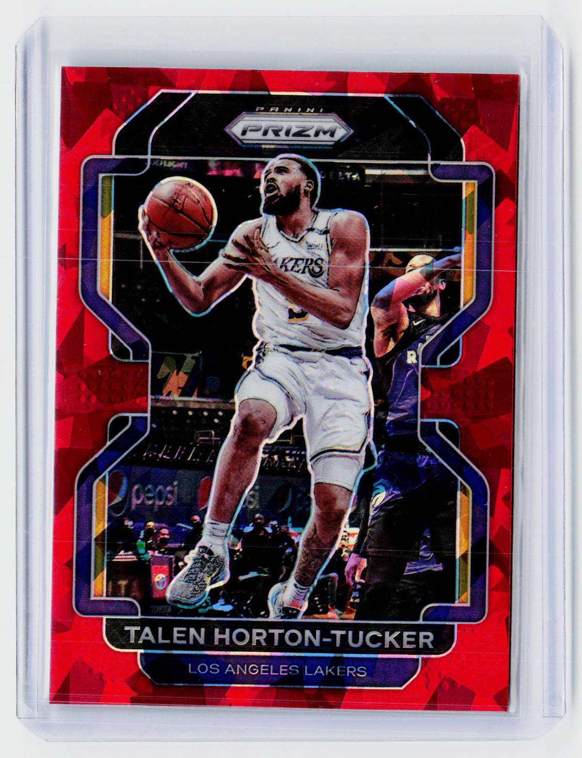 2021-22 Panini Prizm Talen Horton-Tucker Red Ice Prizm #142 Los Angeles Lakers - front