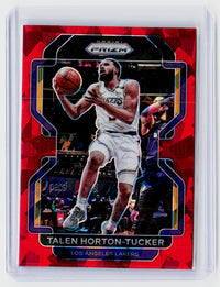 2021-22 Panini Prizm Talen Horton-Tucker Red Ice Prizm #142 Los Angeles Lakers - front