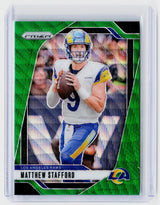 2024 Panini Prizm Football Matthew Stafford Green Prizm #166 - front