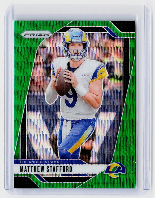 2024 Panini Prizm Football Matthew Stafford Green Prizm #166 - front