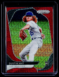 2020 Panini Prizm Baseball Dustin May Red Prizm RC #126 /149 - front