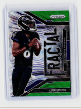 2025 Panini Prizm Football Green Prizm Lamar Jackson No. 2 Baltimore Ravens - front