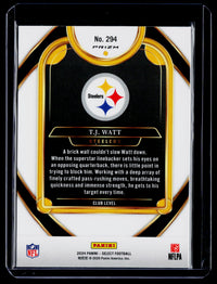 2024 Panini Select Football T.J. Watt #294 Silver Prizm Club Level - back