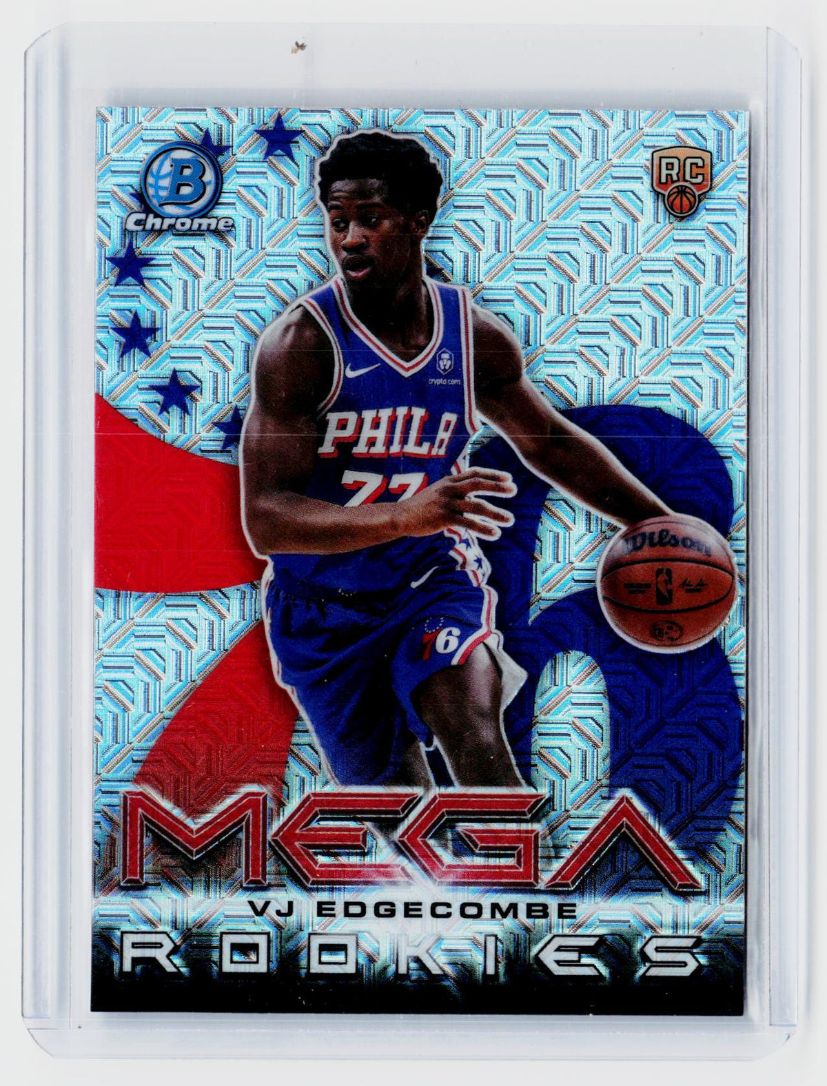 2025 Topps Bowman Chrome MESA Rookies MR-3 VJ Edgecombe RC Philadelphia 76ers - front