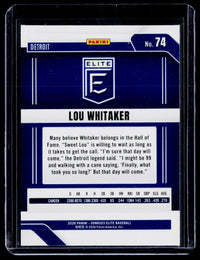 2026 Panini Donruss Elite Baseball Lou Whitaker #74 Detroit Tigers - back