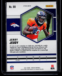 2021 Panini Mosaic Football Jerry Jeudy Green Mosaic #68 Denver Broncos - back