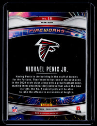 2024 Panini Prizm - Fireworks Silver Prizm #16 Michael Penix Jr. - back