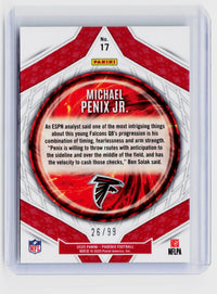 2025 Panini Phoenix Football Michael Penix Jr. Green #17 /99 Atlanta Falcons - back
