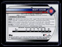 2025 Topps Bowman Chrome Matt Shaw RC #46 Chicago Cubs - back