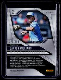 2025 Panini Prizm Baseball Carson Williams Prizms Pulsar #77 /499 - back