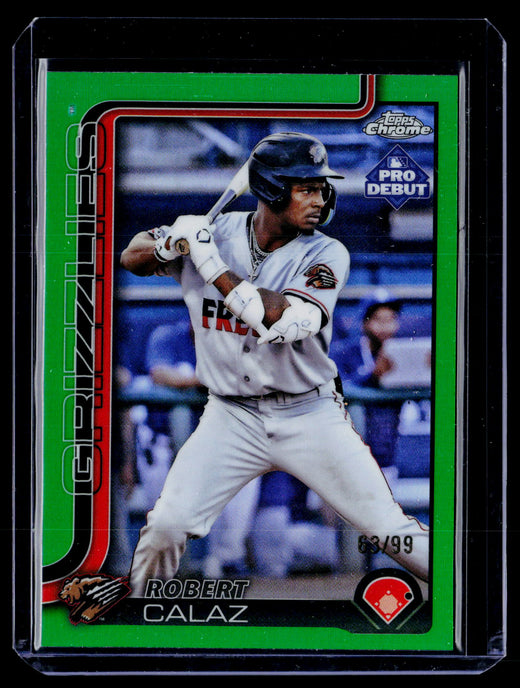 2025 Topps Chrome Pro Debut Robert Calaz Green Refractor #PDC-77 /99 - front