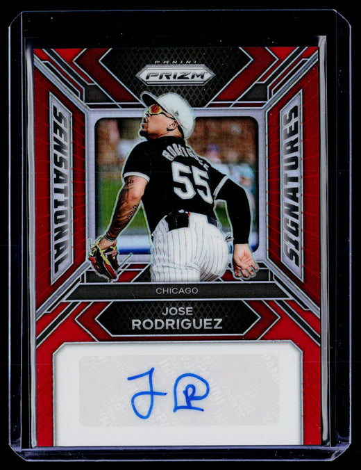 2024 Panini Prizm Baseball Sensational Signatures Jose Rodriguez Red Prizm Auto SS-JR - front