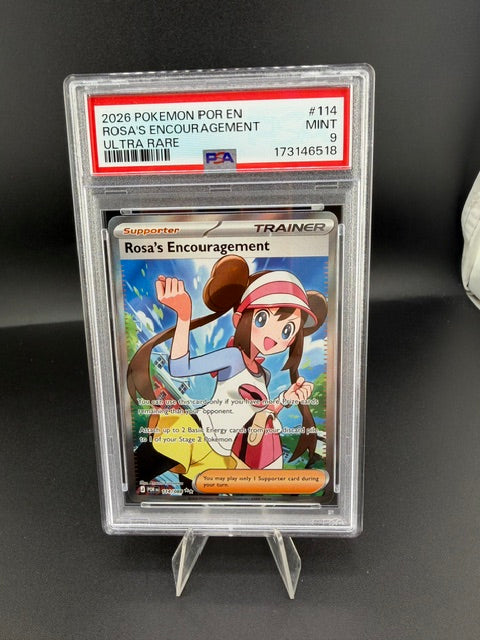 2026 Pokémon POR EN-PERFECT ORDER Rosa's Encouragement #114 Ultra Rare PSA Mint 9 - front