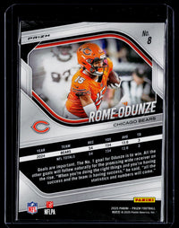 2025 Panini Prizm Football Rome Odunze #8 Chicago Bears - back