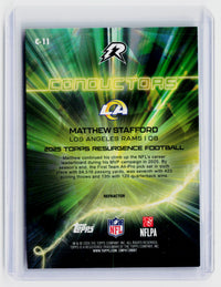2026 Topps Resurgence Football Conquerors Refractor C-11 Matthew Stafford - back