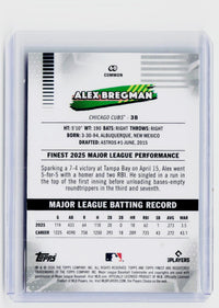 2025 Topps Finest Baseball Alex Bregman #60 Chicago Cubs - back
