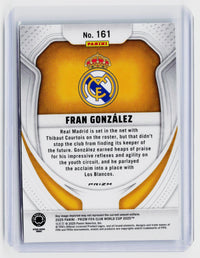 2025 Panini Prizm FIFA Club World Cup Fran González #161 Real Madrid Rookie - back