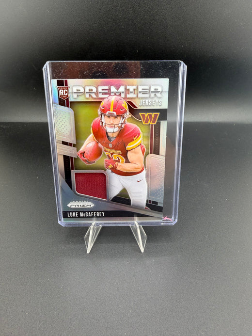 2024 Panini Prizm Rookie Premiere Jerseys Luke McCaffrey RC PJ-LMY - front