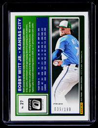 2025 Panini Donruss Optic Bobby Witt Jr. Orange Holo #27 /199 - back