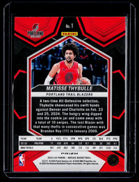 2023-24 Panini Mosaic Basketball Matisse Thybulle #1 Green Mosaic Prizm - back
