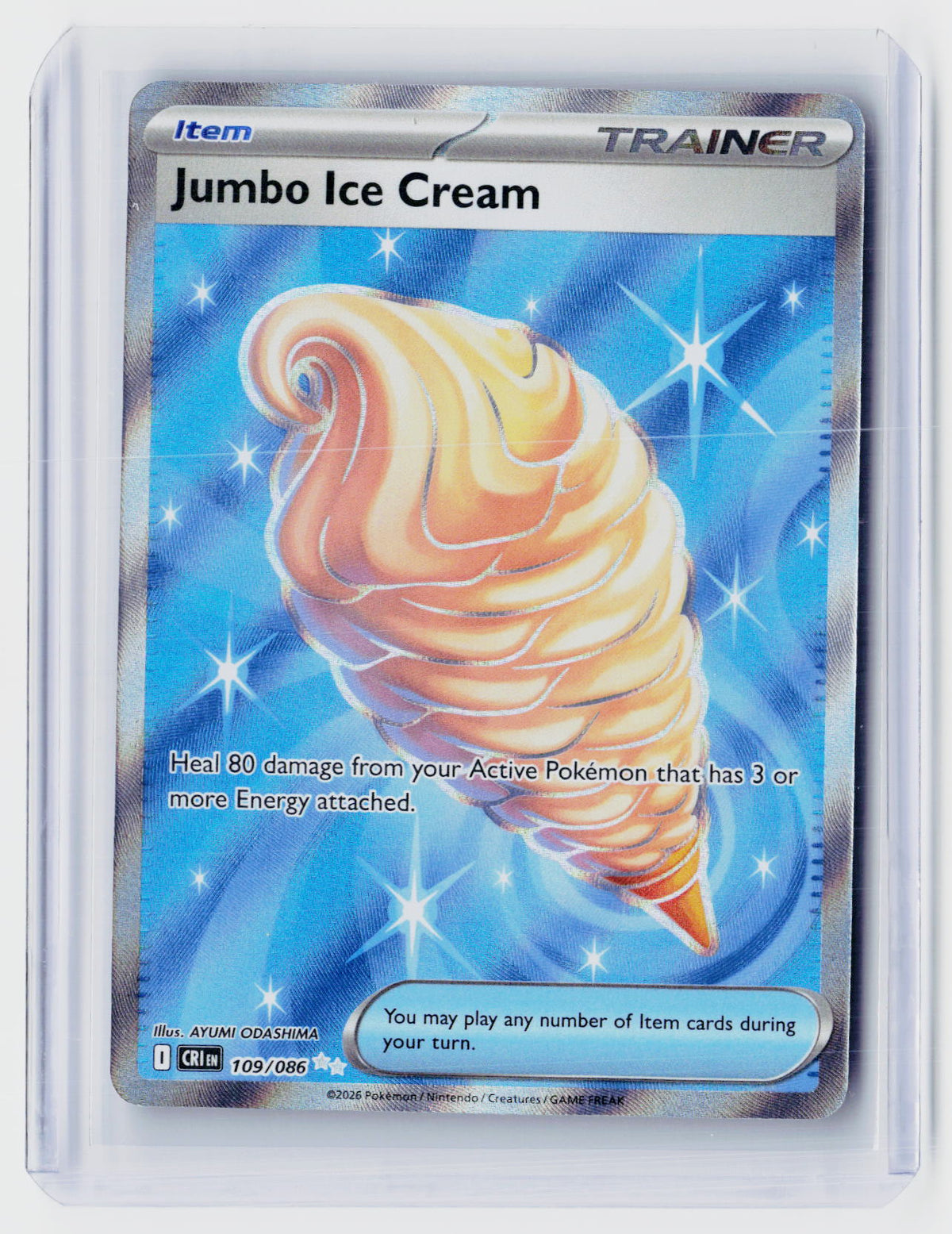 Pokémon TCG Jumbo Ice Cream Trainer Card 109/086 - front