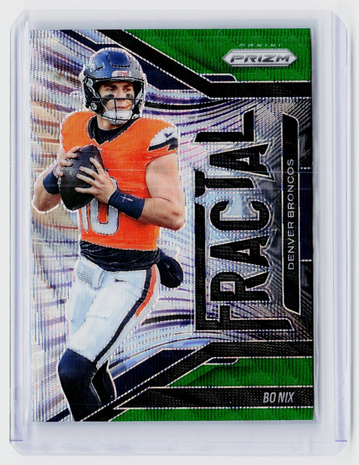 2025 Panini Prizm Football Bo Nix Green Prizm #13 Denver Broncos - front