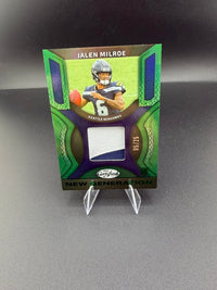 2025 Panini Certified New Generation Jerseys Mirror Jalen Milroe Mirror Green #NGJ-JME /25 - front